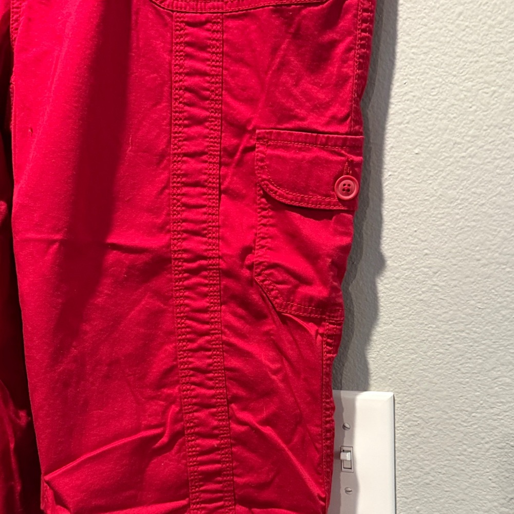 Style & Co Women’s Red Cargo Capri Pants 16 - Picture 3 of 4